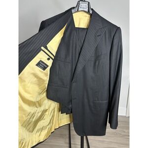 Bespoke Harry Rosen Scabal 24k Gold Platinum Wool 3pc Suit US 50 R Nello Sansone